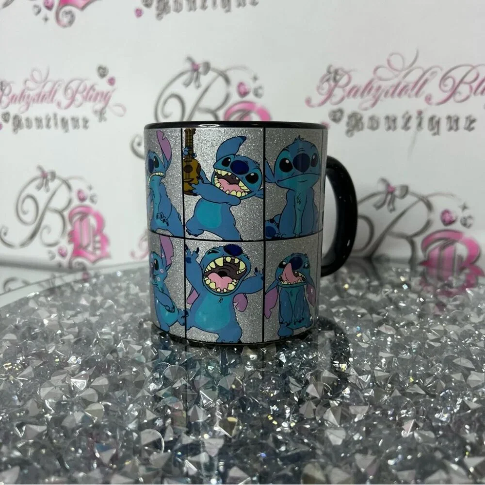 Disney mug cup drinkware drink Stitch Character Mug with Glitter Accents